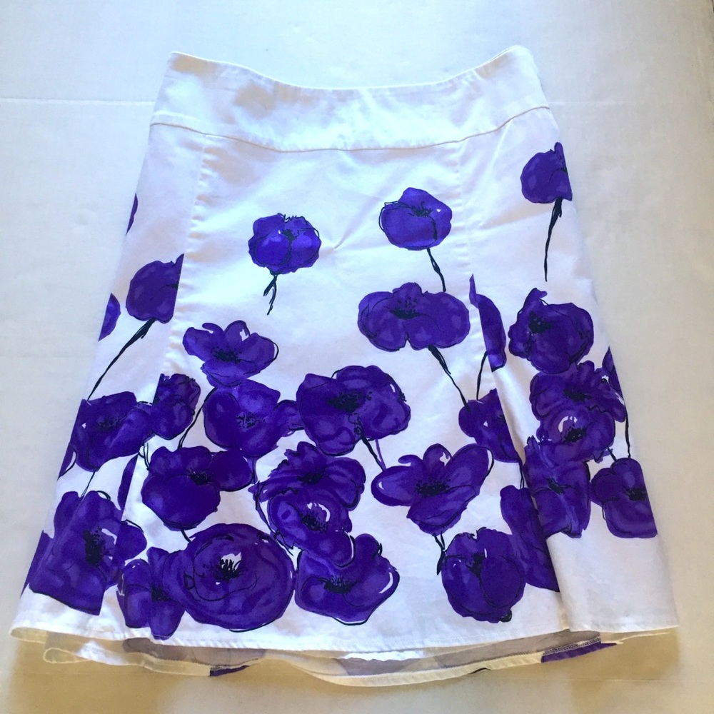 Lane Bryant Purple Flower A-line Skirt Size 20